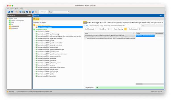 Prometheus in Geneos integration view