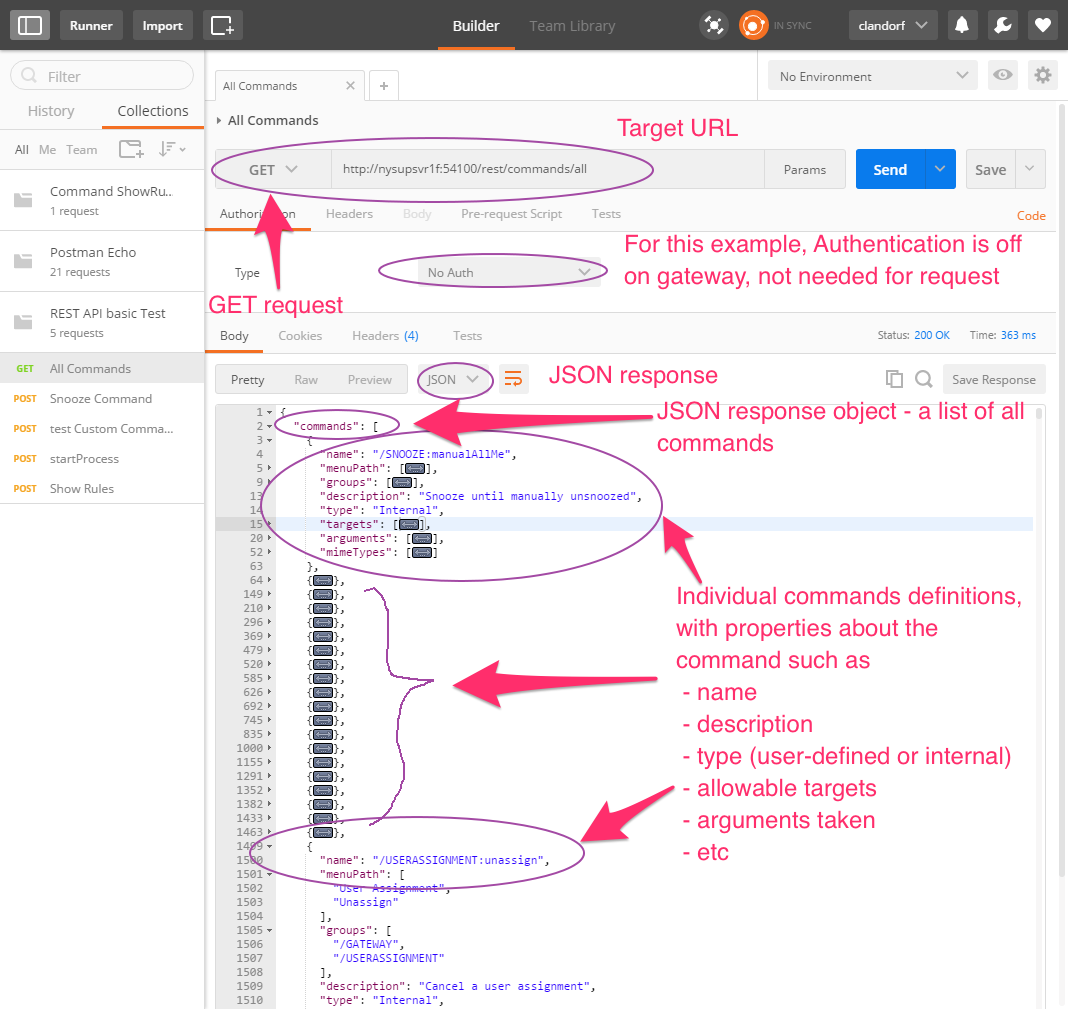 list all commands