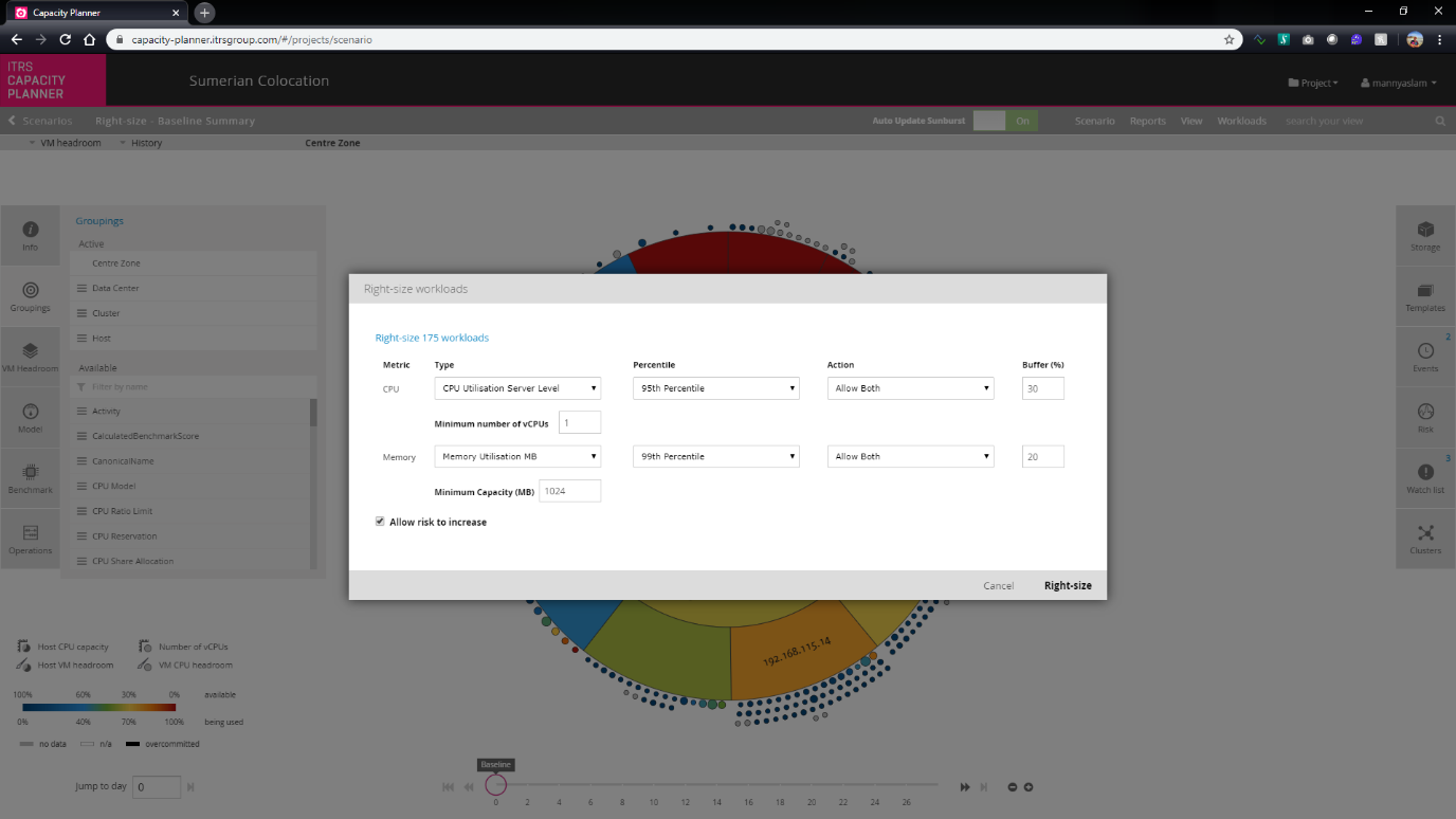 capacity planner screenshot