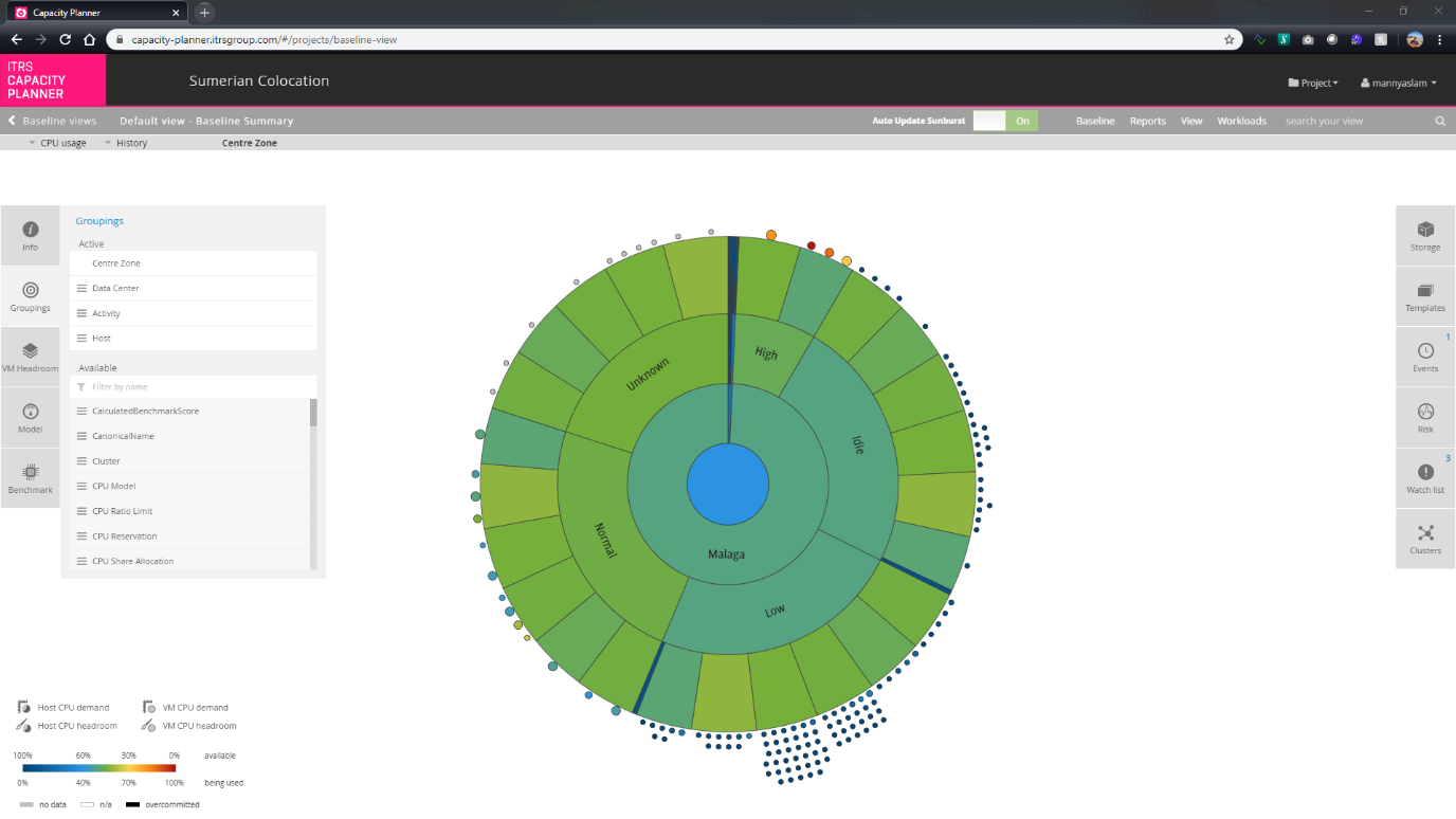 capacity planner screenshot