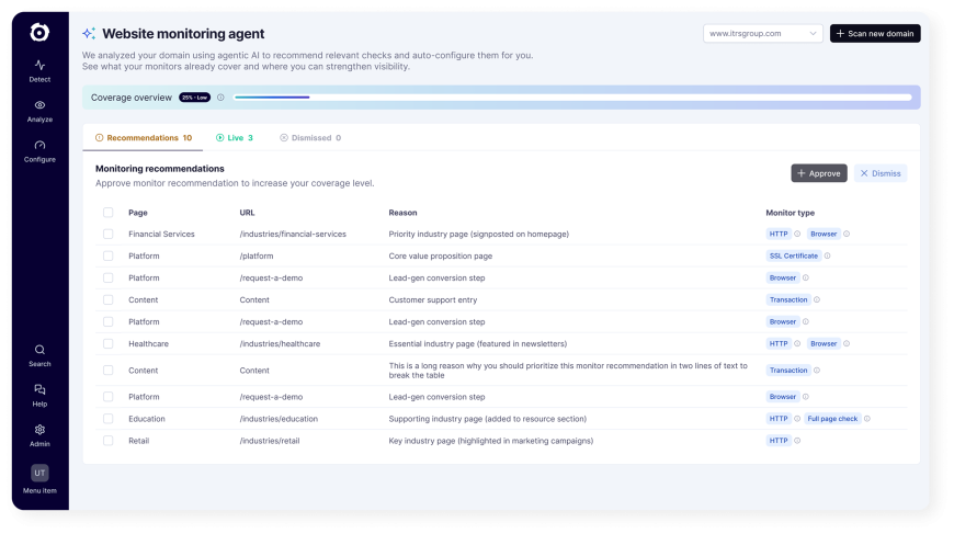 Website Monitoring Agent Screenshot