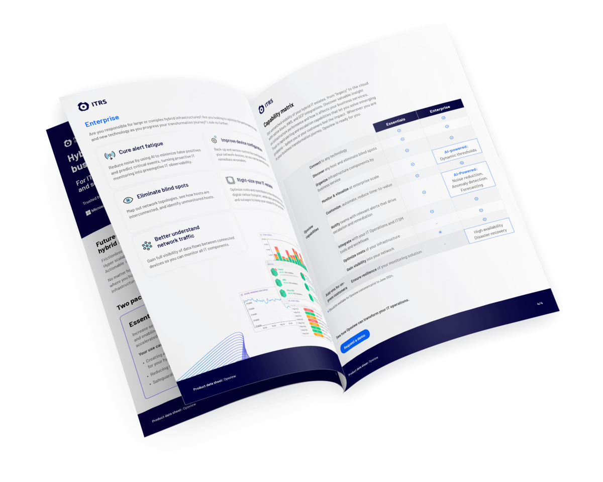 Mockup Opsview Hybrid Observability Datasheet